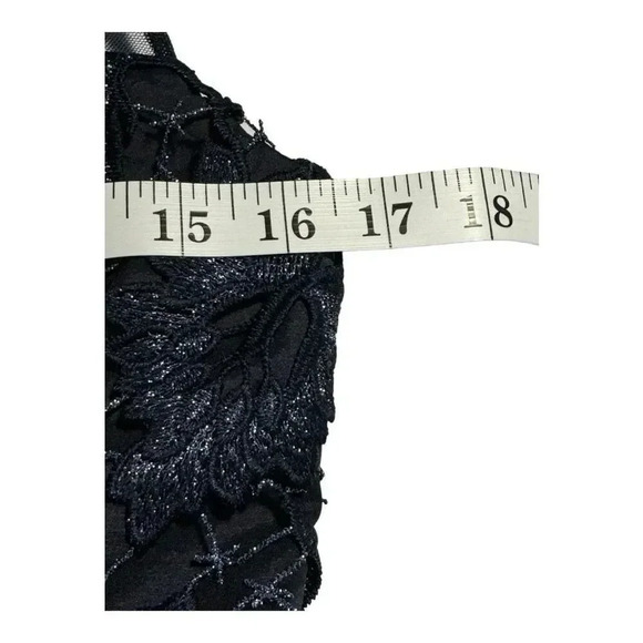 Aidan Mattox Women's Illusion Lace Midi Dress Navy Blue Size 2 Formal - Picture 5 of 7